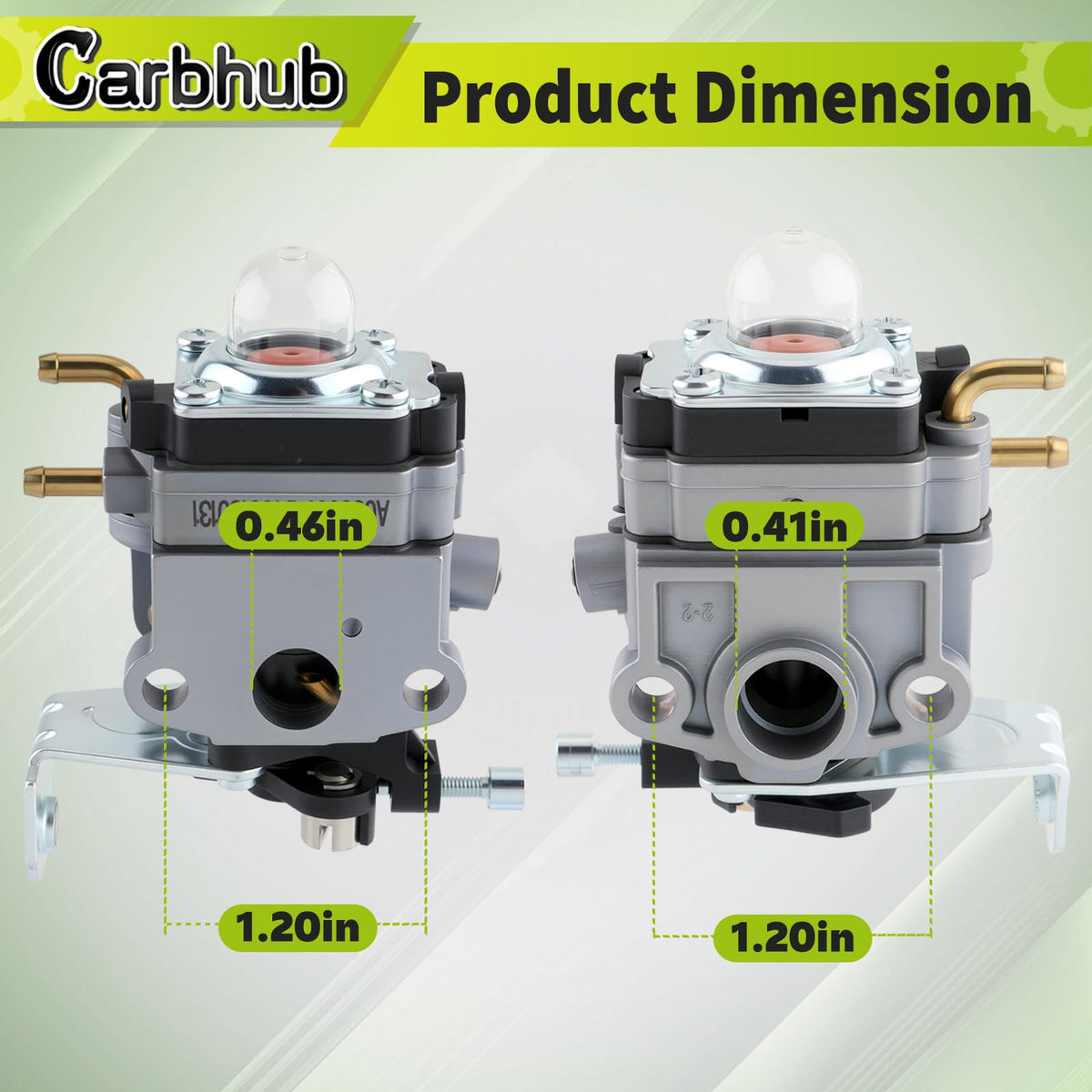 Carbhub carburetor A063001 label visible for easy identification during maintenance.