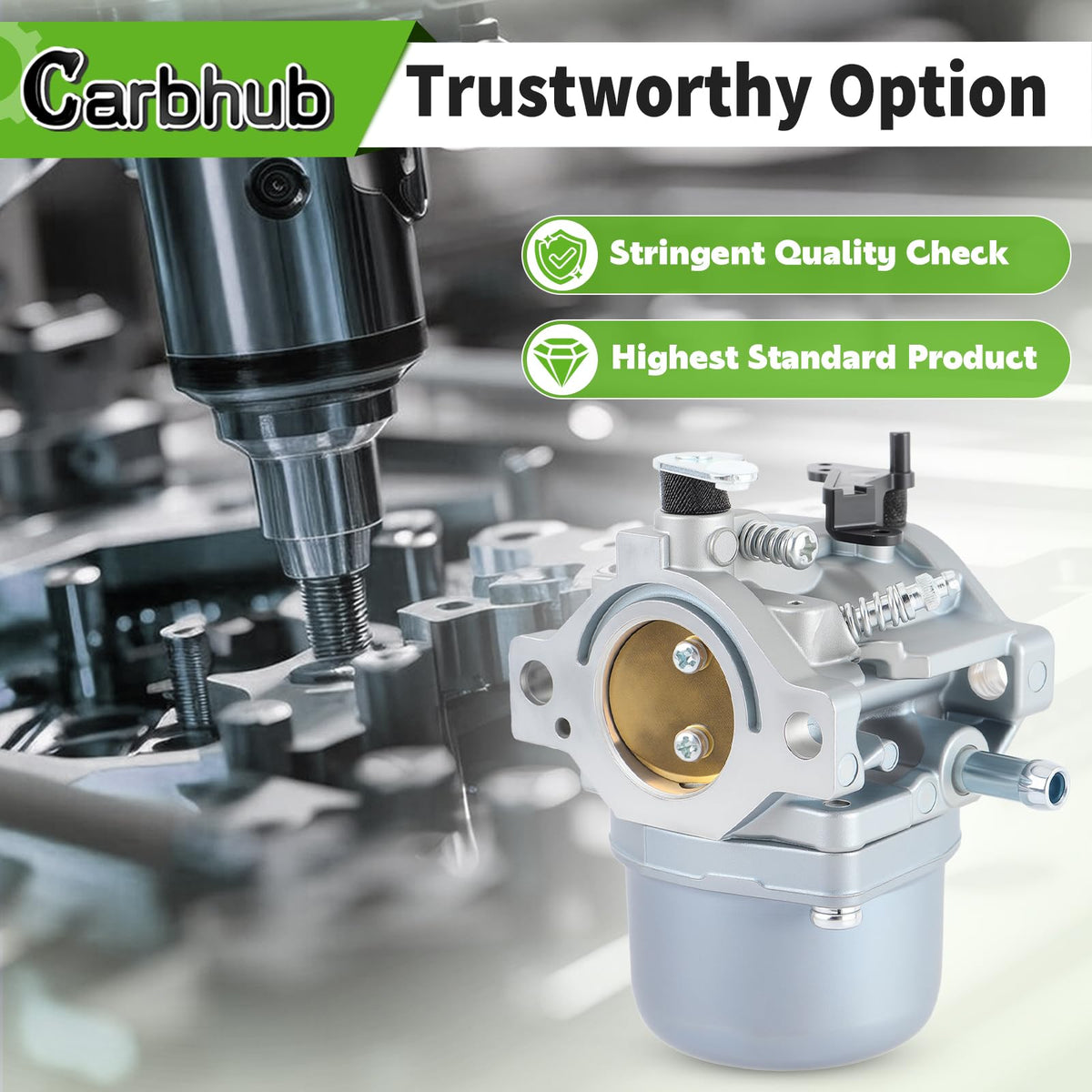 Carbhub spare carburetor packaged for quick maintenance swaps.