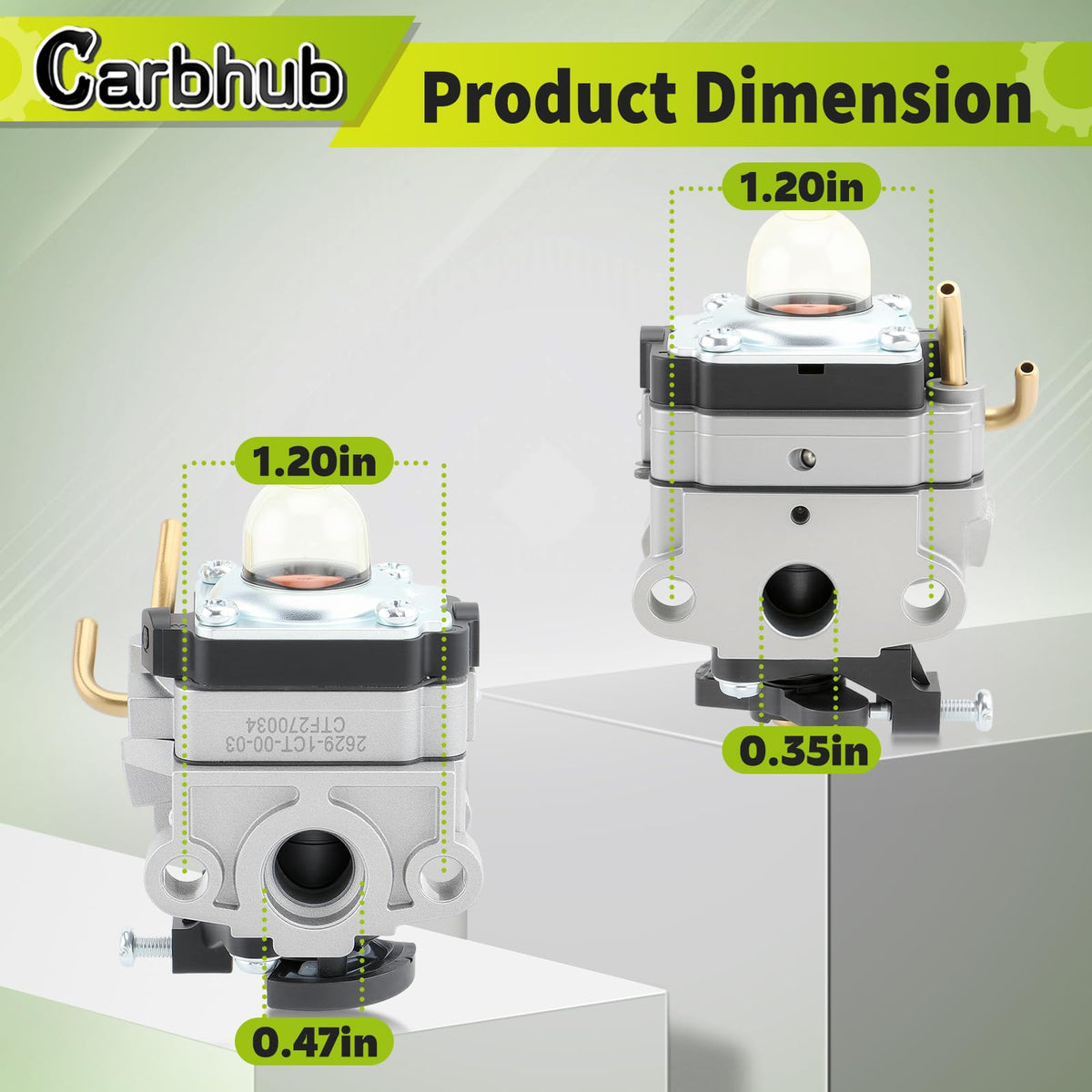 Carbhub gasket set included for proper sealing