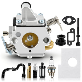Carbhub MS170 carburetor in packaging for quick replacement and setup.