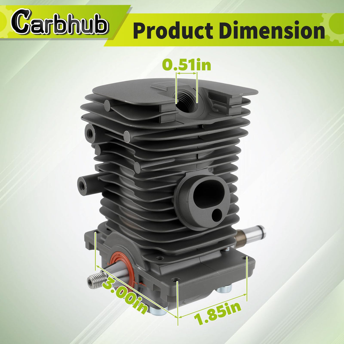 Carbhub MS180 engine kit packaging shows complete replacement components.