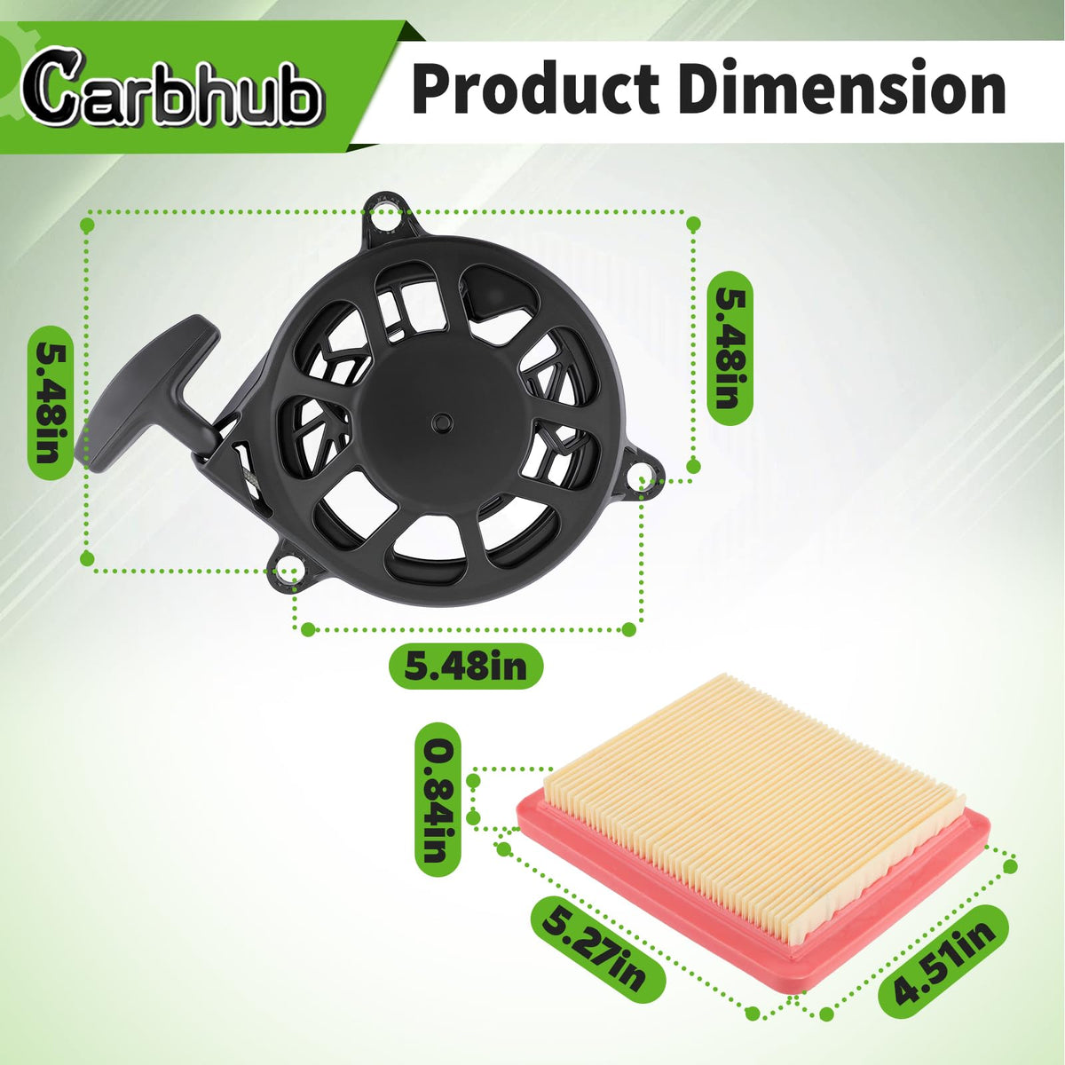Carbhub spark plug included; supports reliable engine ignition.
