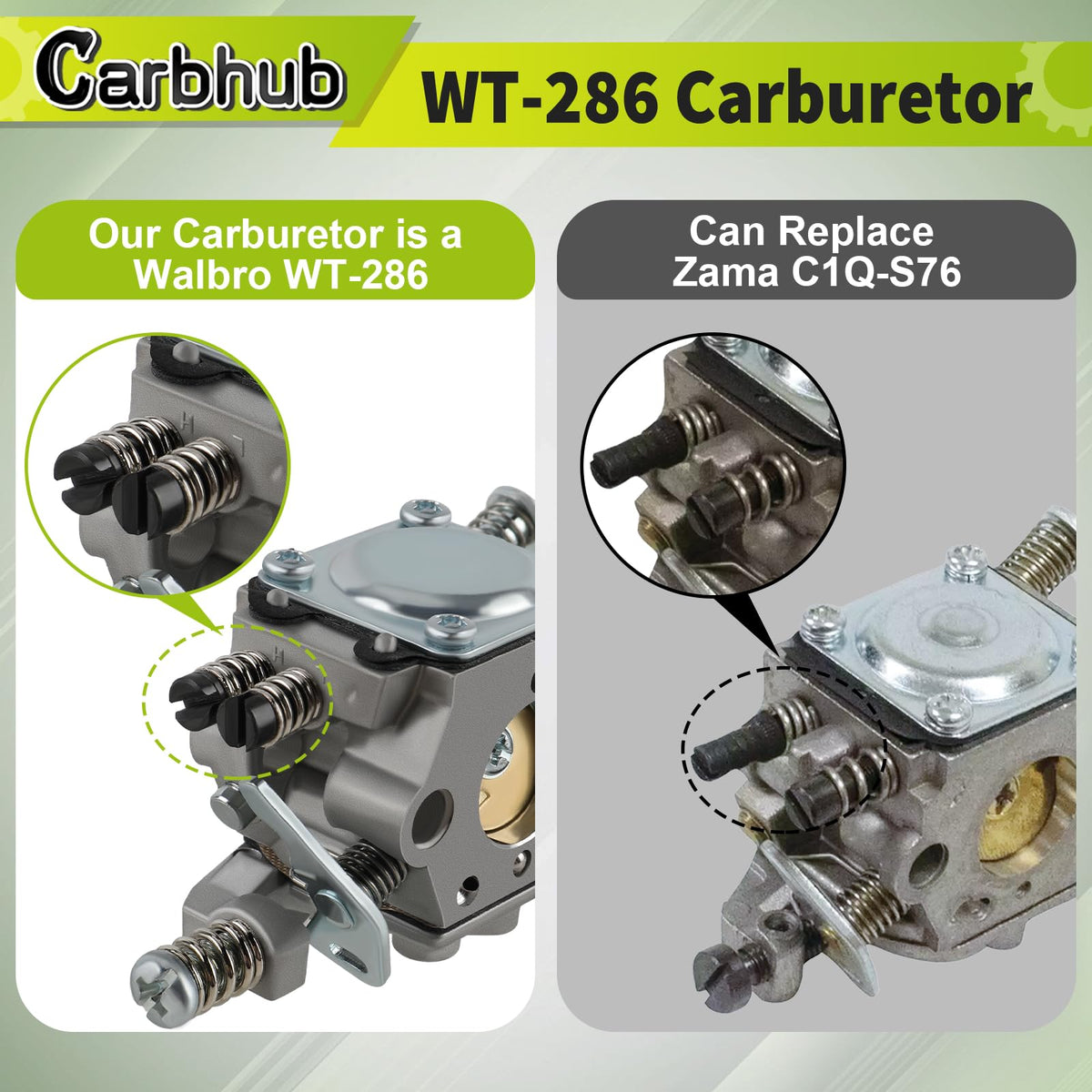 Carbhub WT286 carburetor packaging showing complete tune-up kit