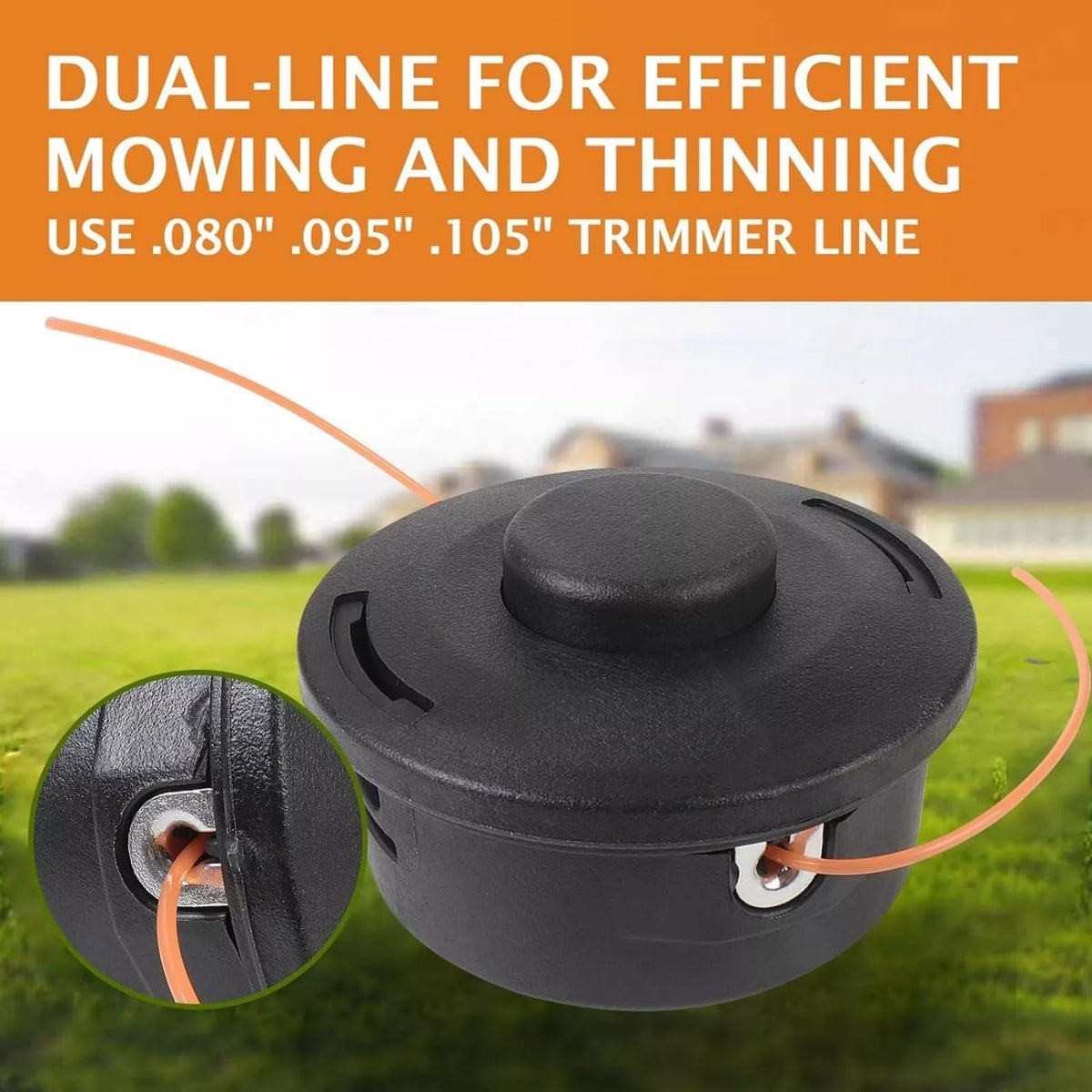 Carburionix 25-2 head mounted on a Stihl trimmer for quick line replacement.