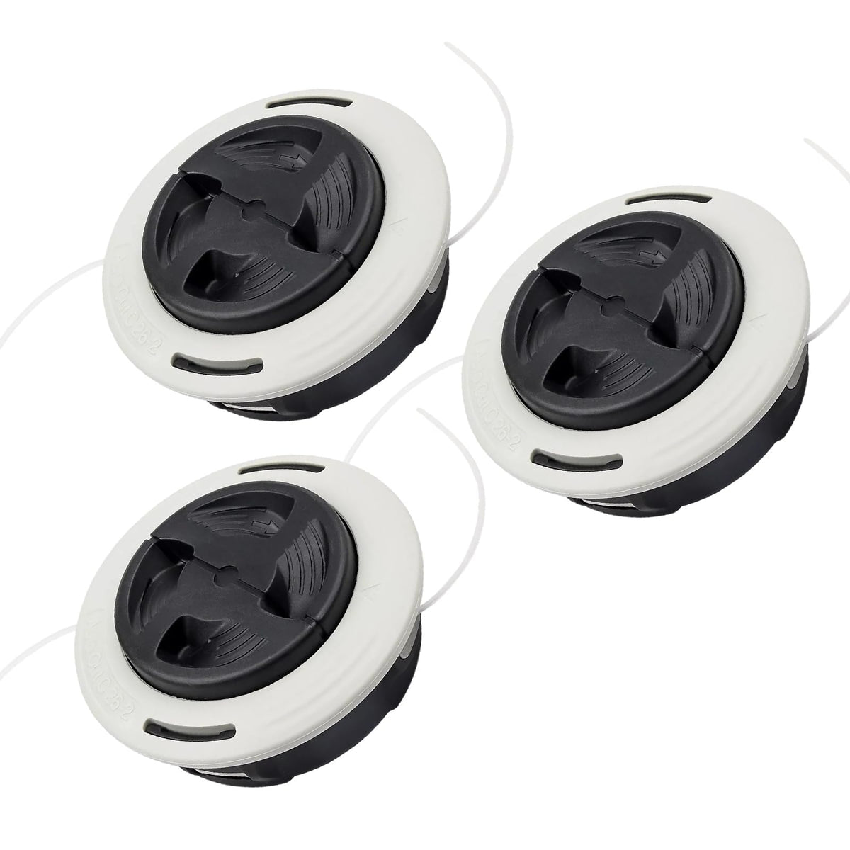 Carburionix C26-2 trimmer head 3-pack for quick replacement during lawn care tasks.