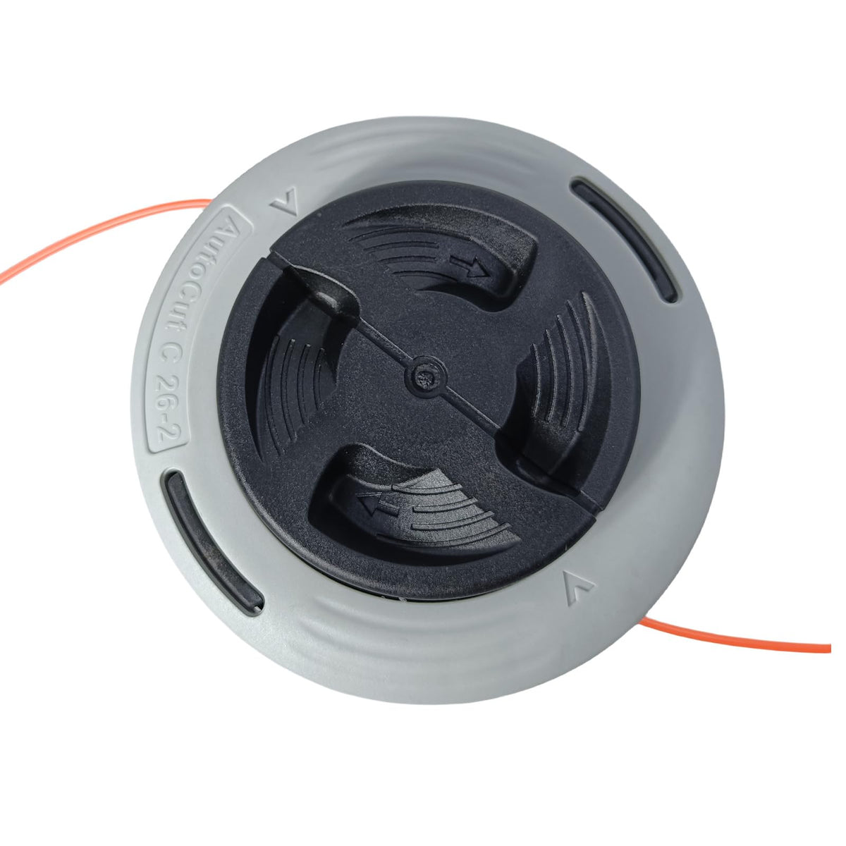 Open package shows Carburionix C26-2 trimmer head assembly for easy loading.