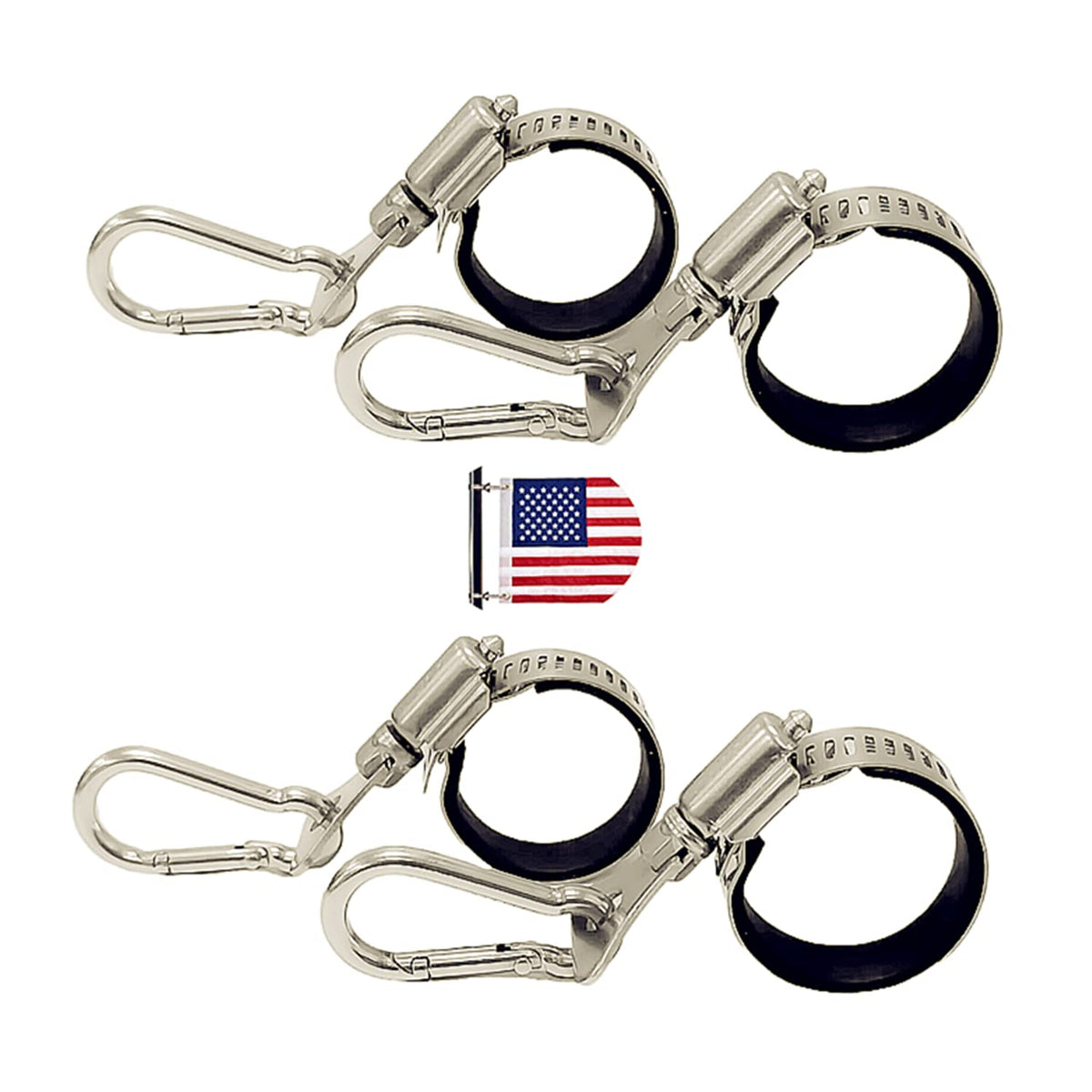 CARDCONVEX flagpole clip with carabiner secures rope loops on any flagpole