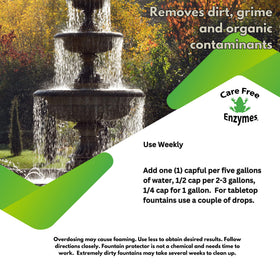Care Free Enzymes Fountain Protector algae control naturally digests buildup