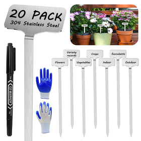 CareForge plant label stake in 304 stainless steel for durable outdoor labeling.