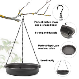 CARGEN birdbath wide shallow tray offers ample space for multiple birds.