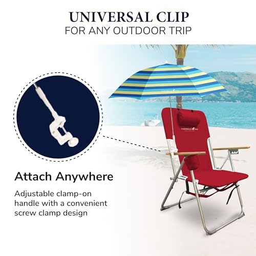 Caribbean Joe umbrella with 4ft arc canopy closed, ready to travel.