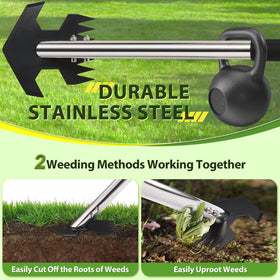 CAROD adjustable-length handle enables comfortable use at 32, 44, or 62 inches