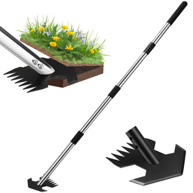 CAROD hoe garden tool with stand-up design for comfortable long-weeding sessions