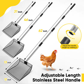 CAROD large-capacity curved metal litter scoop cleans wide areas fast