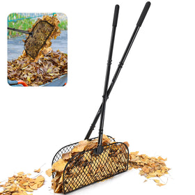 CAROD Leaf Grabber Rake with long handle for bending-free leaf collection.