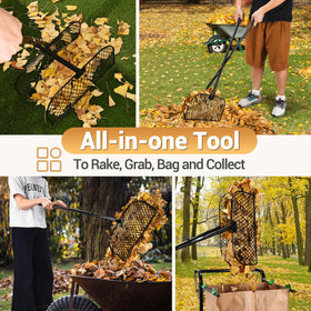 CAROD yard cleanup tool collects leaves, grass and debris effectively.