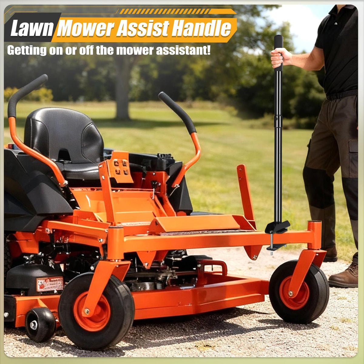 CAROD Mower Mount Assist Handle long bolts kit enables secure tool-free install.