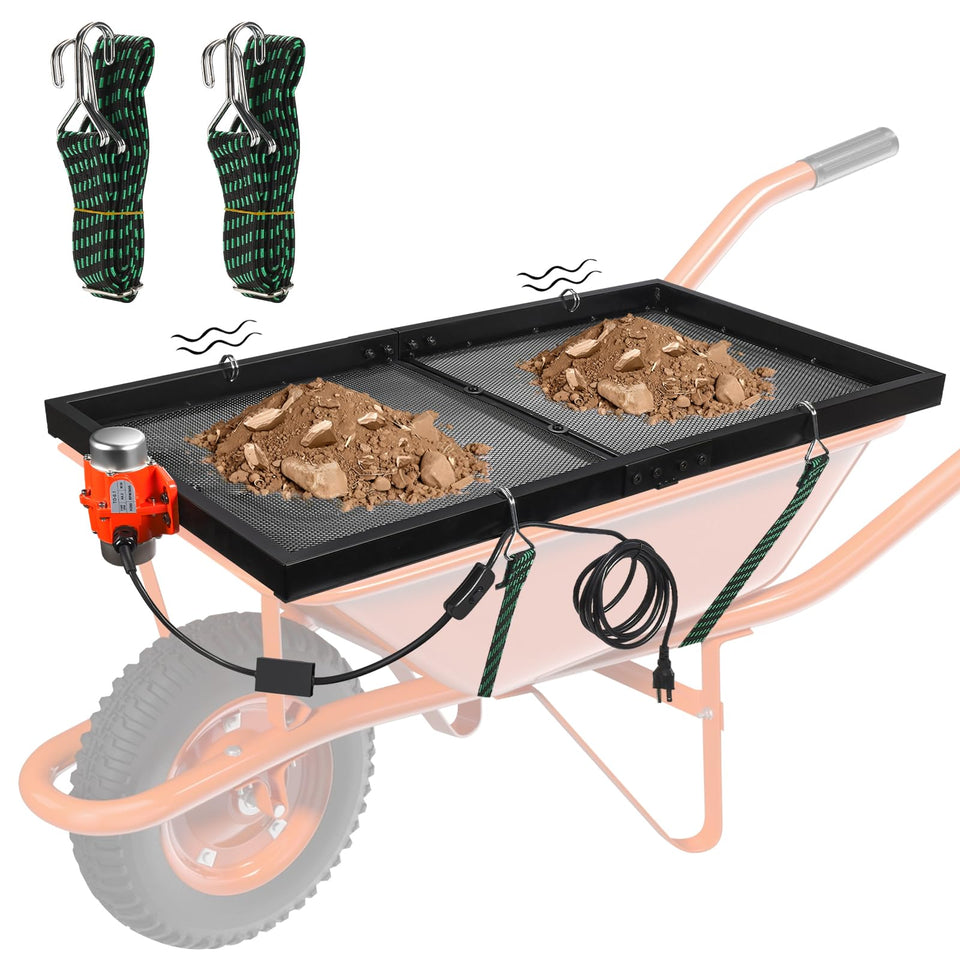 CAROD soil sifter with 30W motor for fast screening in gardens.