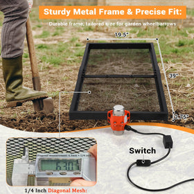 CAROD soil sifter large screen enables efficient material throughput for gardening.