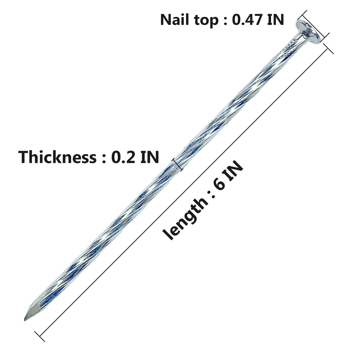 CAROYINO galvanized steel spike demonstrating durable ground anchoring