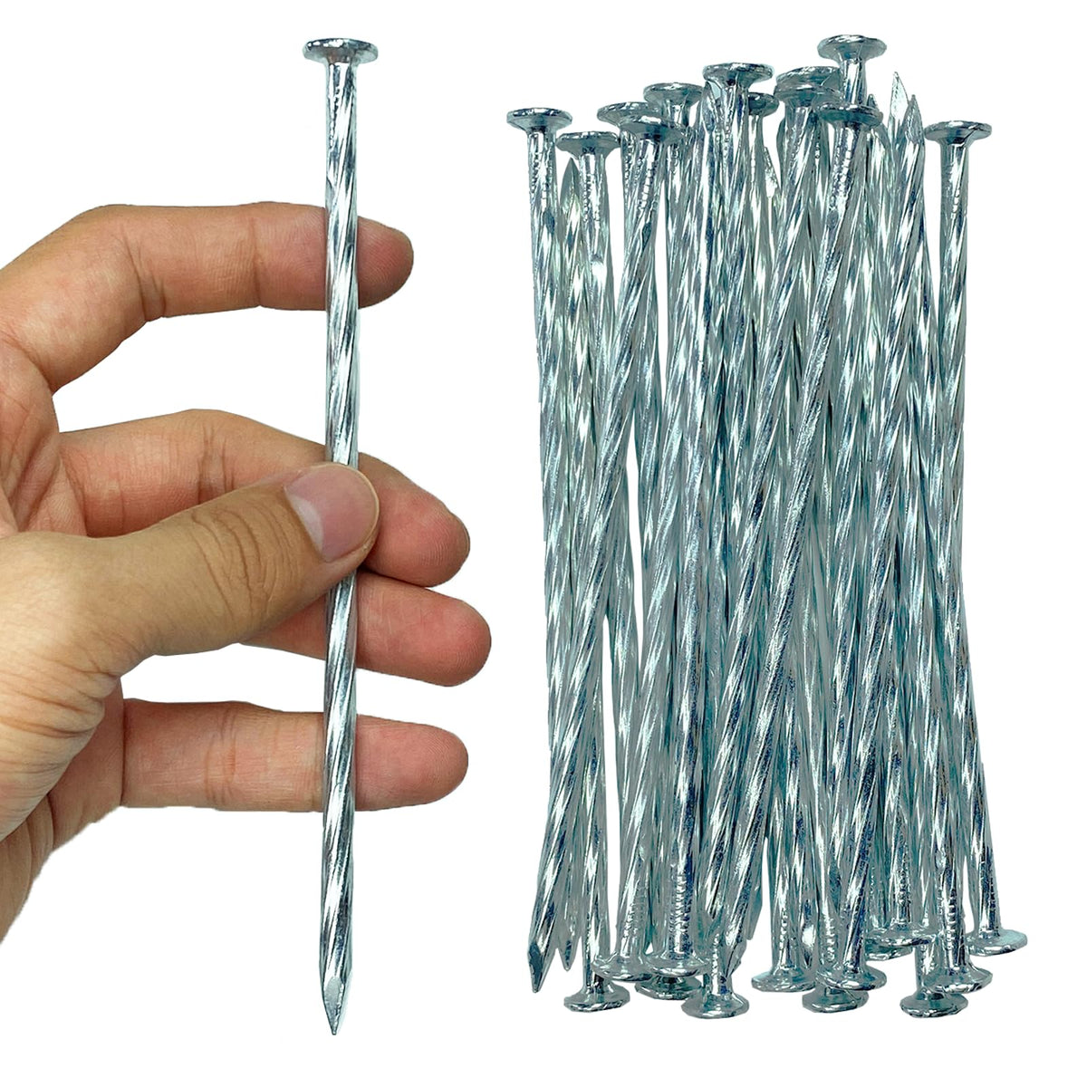 CAROYINO spiral stake securing artificial turf in soil for wind resistance