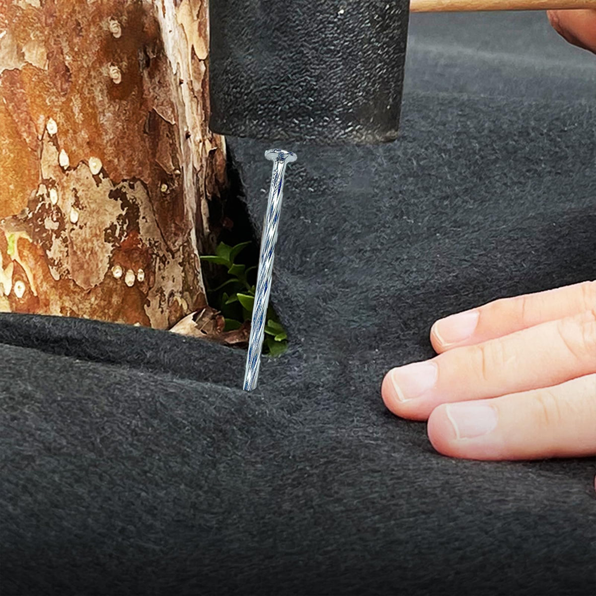 CAROYINO weed barrier attachment stabilizing fabric installation