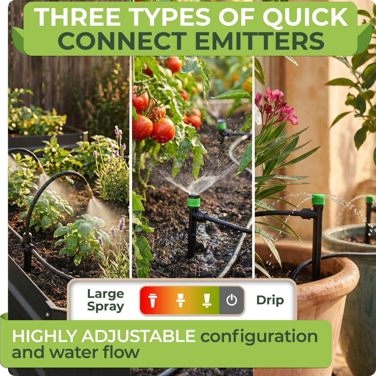 CARPATHEN 360-degree atomizing nozzles for even garden misting