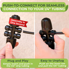 CARPATHEN 3-way tee connected to tubing for irrigation split