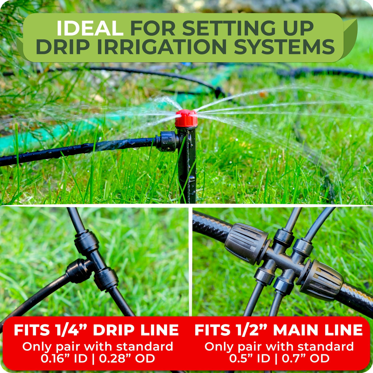 CARPATHEN 4-way tee assembly demonstrates push-to-connect compatibility