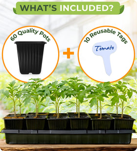 CARPATHEN CAL65-compliant thick plastic pots suitable for indoor and outdoor use