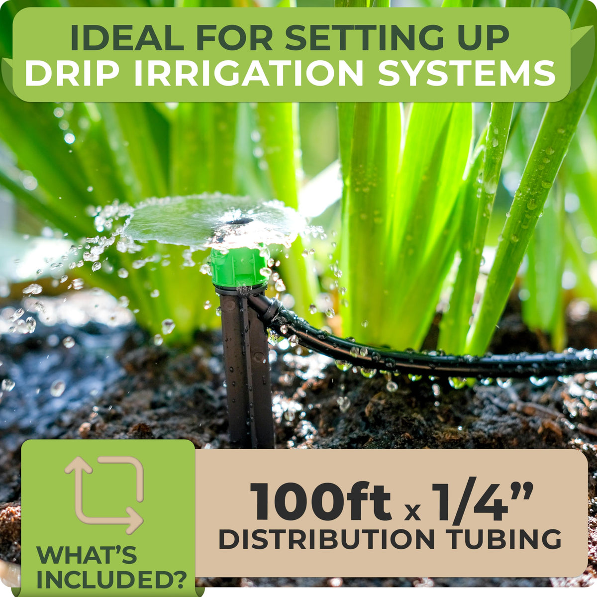 CARPATHEN distribution tubing branching for customizable irrigation layouts.
