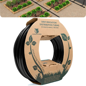 CARPATHEN drip tubing 100ft black for efficient garden irrigation.