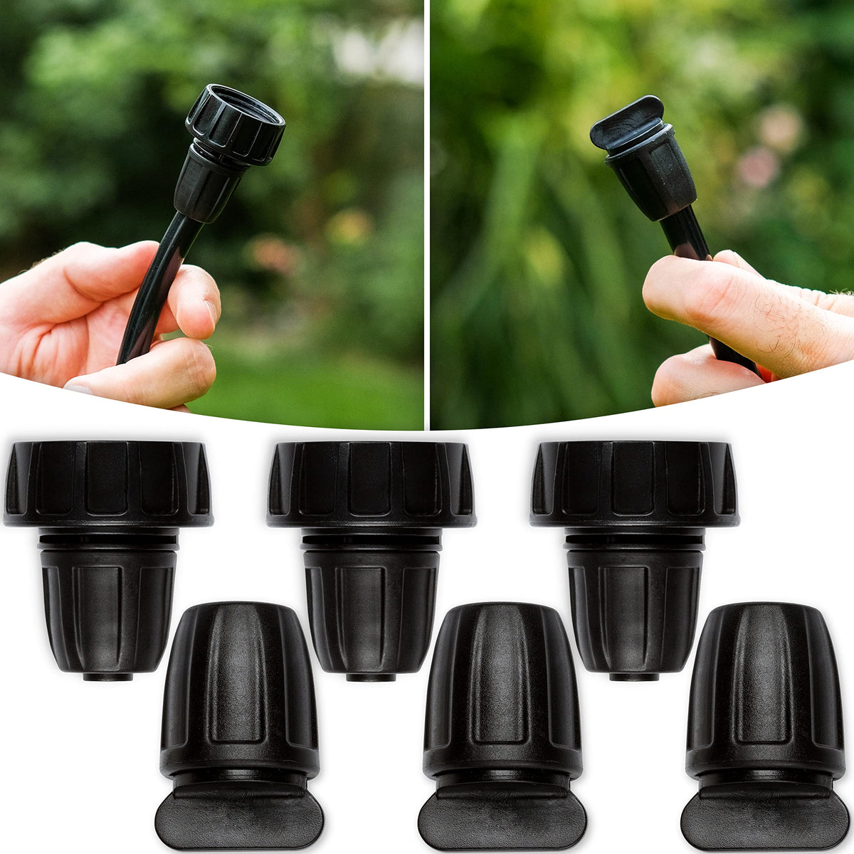 Carpathen 5/16 inch female irrigation fitting connects tubing to a standard faucet for drip systems