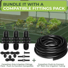 Carpathen mainline setup supports efficient plant watering across beds, boxes, and rows.