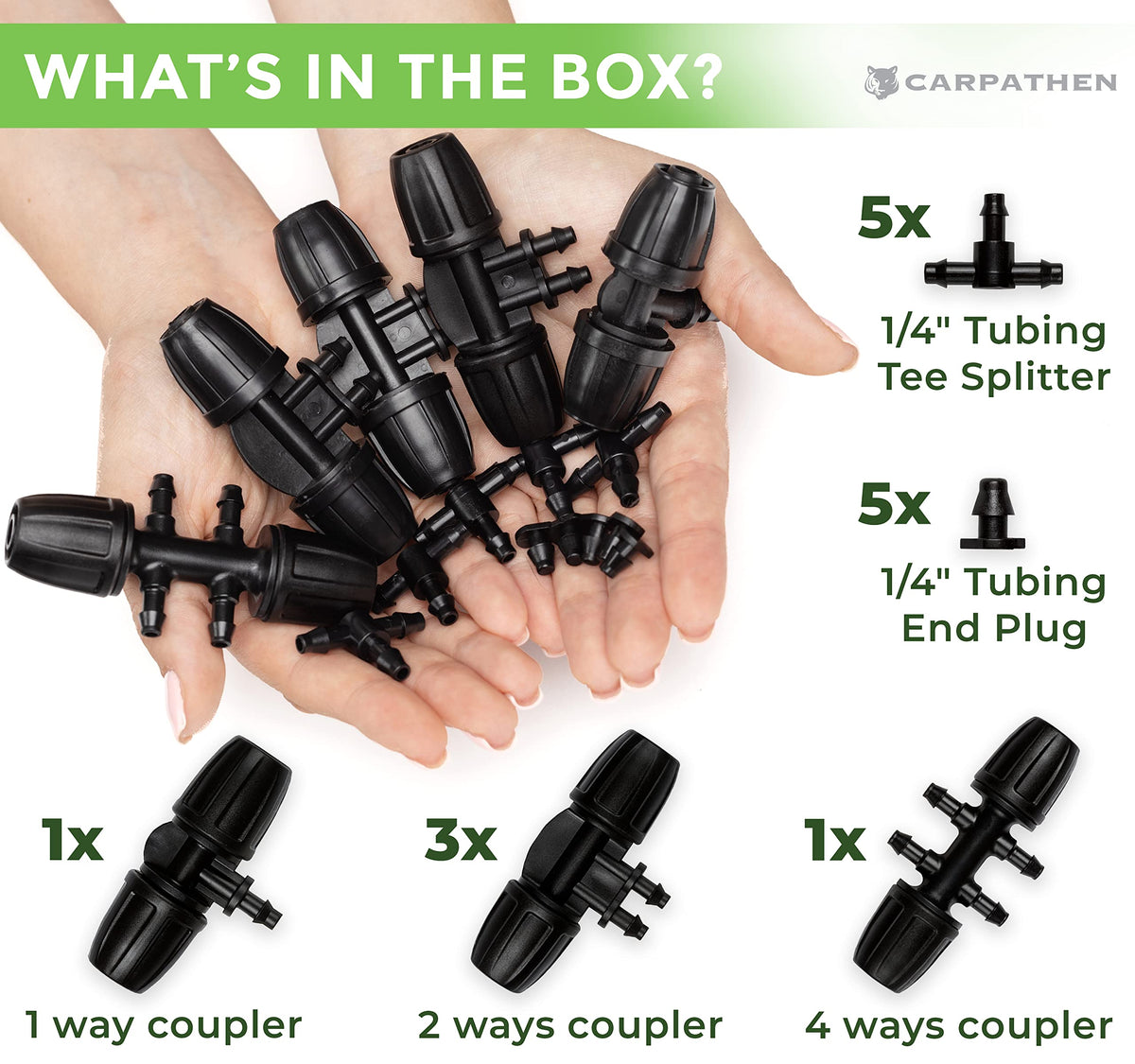 CARPATHEN 4-way splitter creates multiple drip paths from one mainline