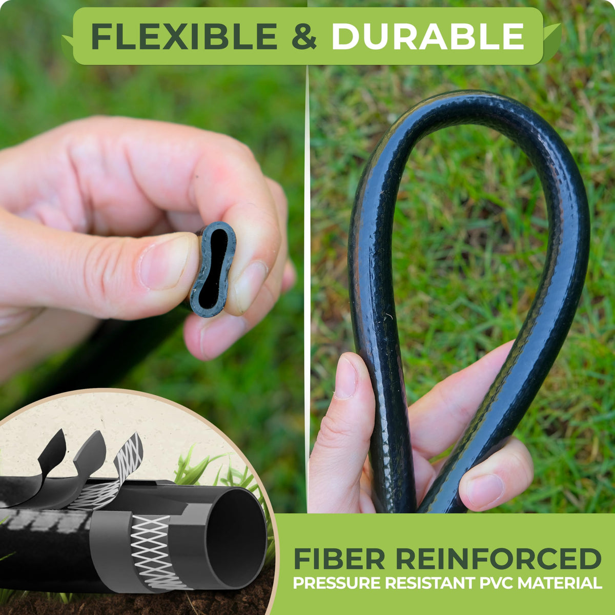 Carpathen UV-resistant black tubing stands up to sun for year-round use.