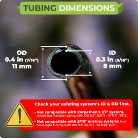 CARPATHEN uv-resistant drip tubing viewed from the side for all-weather use