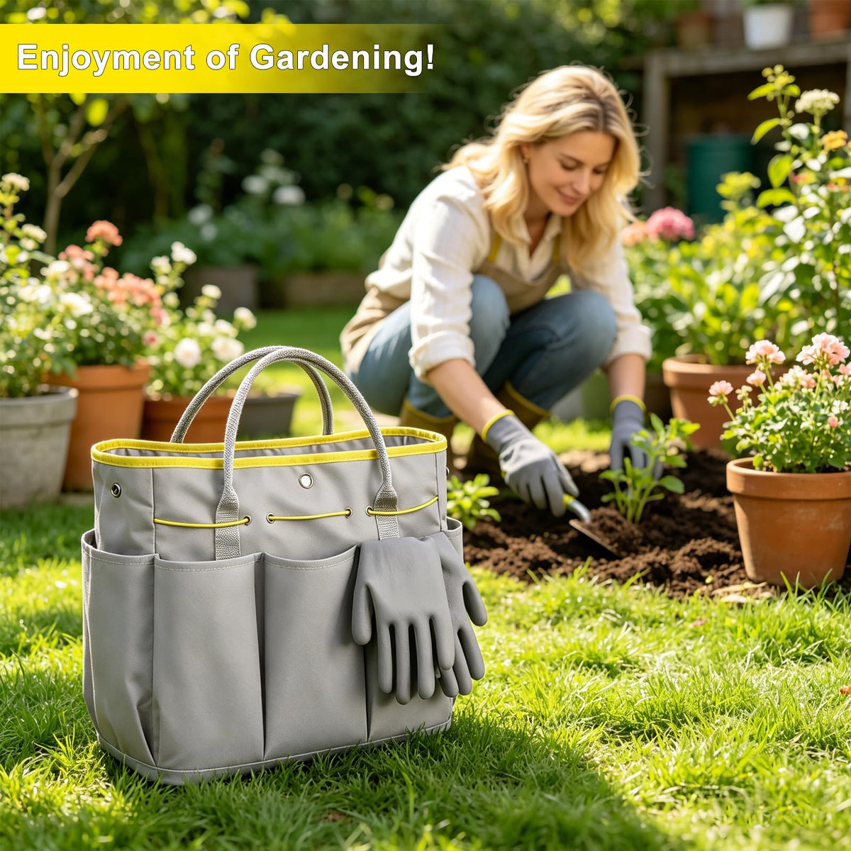 Carsolt breathable garden gloves protect hands while gardening.