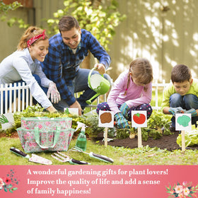 Carsolt spray bottle and storage tote keep tools organized for easy gardening routines.