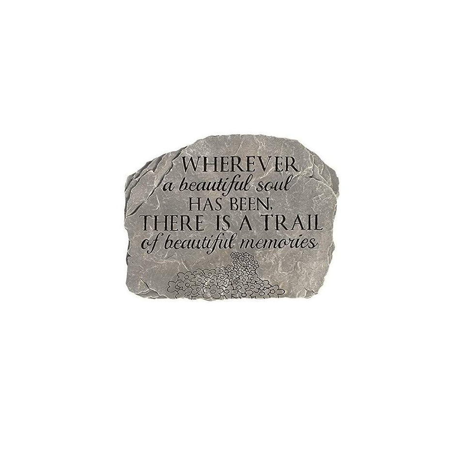 Carson Beautiful Soul garden stone front view with durable resin finish for outdoor use.