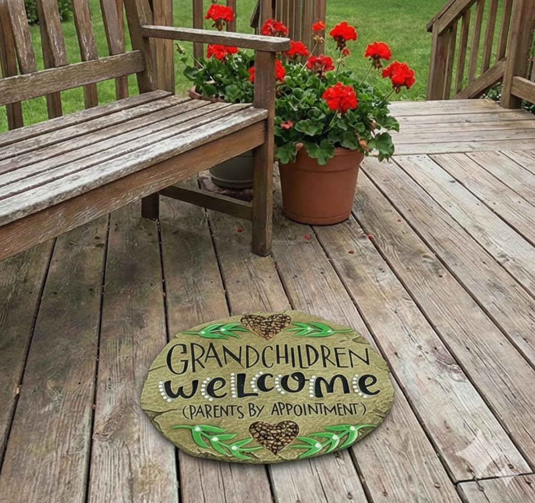 Carson Welcome Garden Stone indoors as wall plaque or decor.