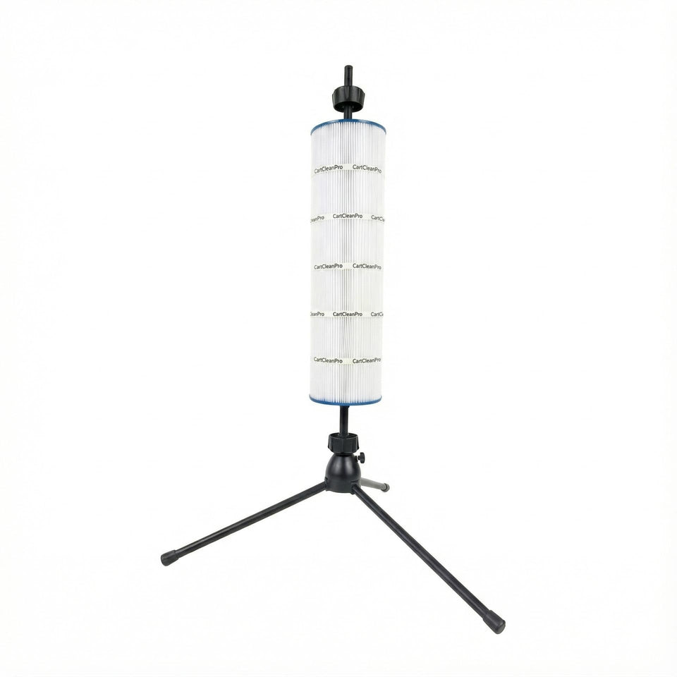 CartCleanPro Spin-Finity stand enabling effortless 360° filter cleaning.