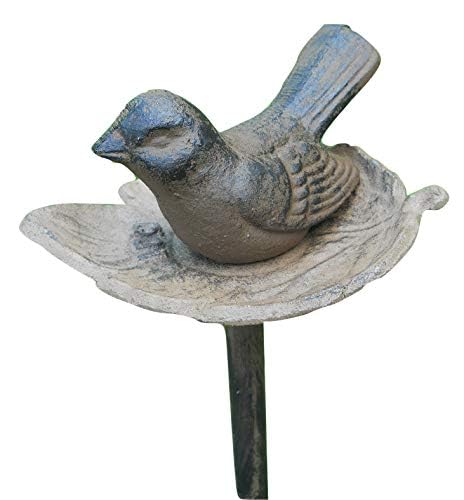 Carvers Olde Iron decorative hose guide stake with bird design guarding garden borders