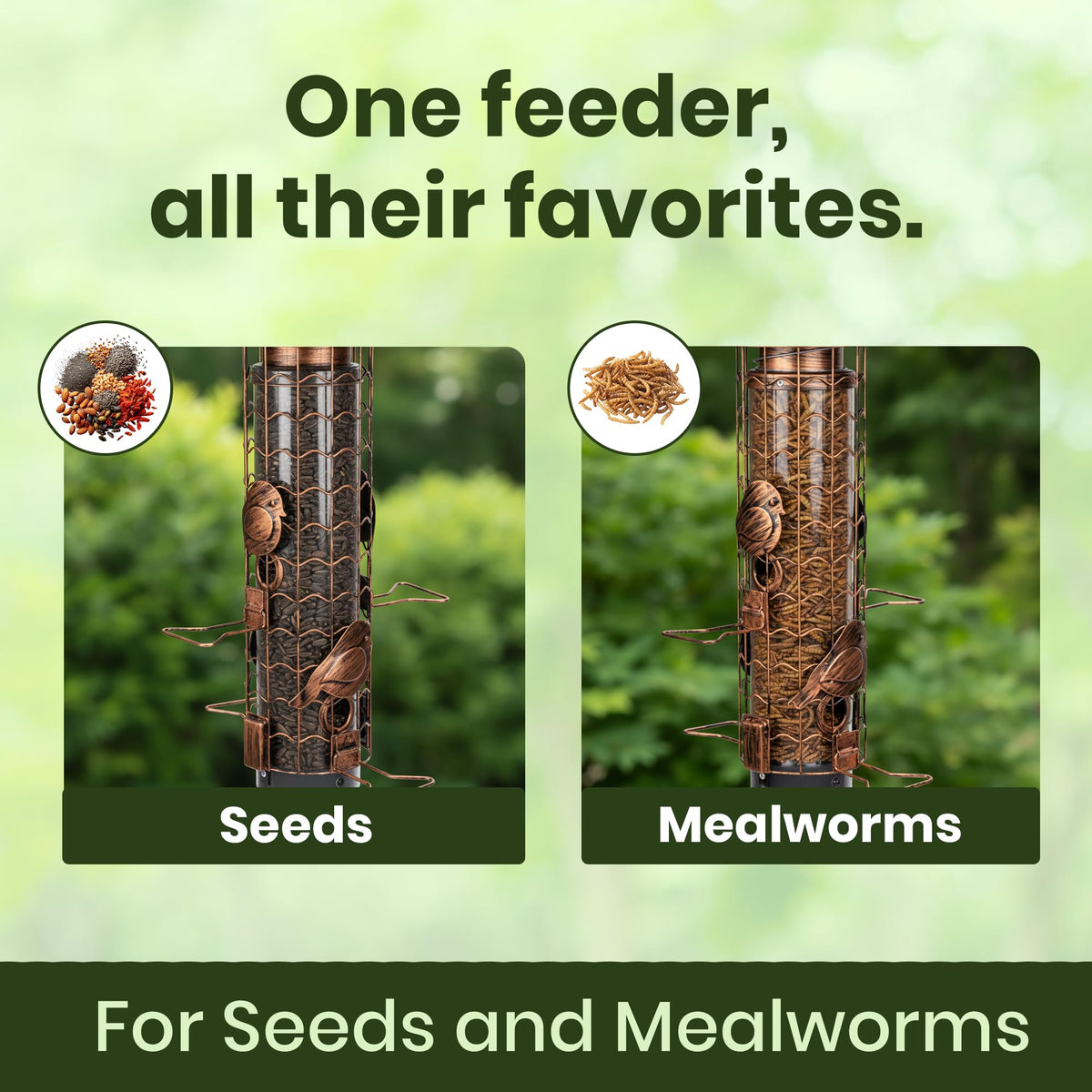 Casadia Nest weather-resistant metal tube protecting seeds from elements.