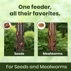Casadia Nest weather-resistant metal tube protecting seeds from elements.