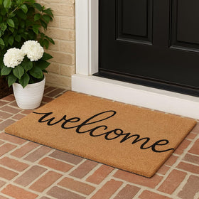 Casafoyer 30x17 door mat with coir fibers scrapes dirt at entry