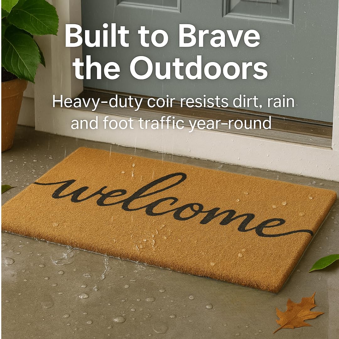 Casafoyer neutral rustic design door mat fits various decors