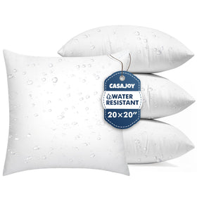 CASAJOY Pack Four 20x20 Outdoor Pillow Inserts offer durable cushions for outdoor seating.