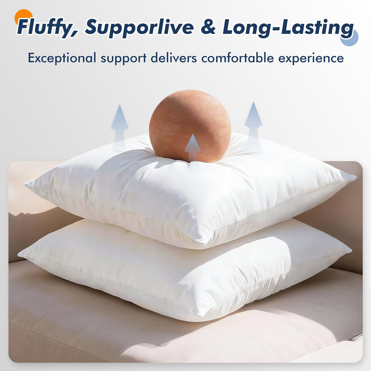 CasaJOY waterproof pillow insert for poolside or garden decor.