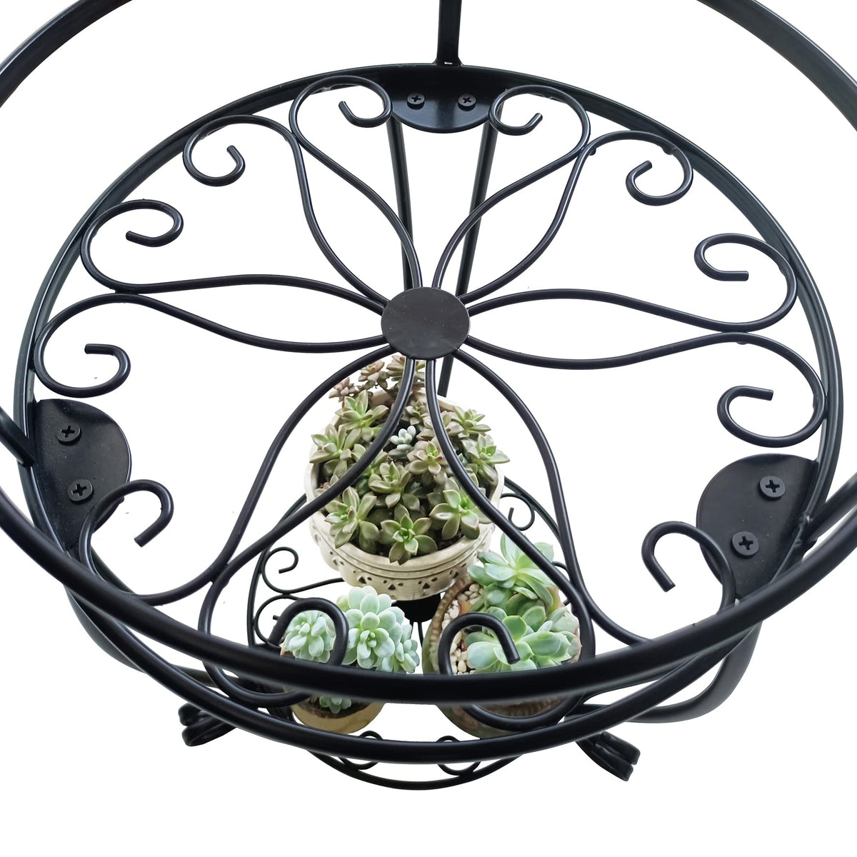 Casimr 2-Tier Plant Stand with stable legs protects floors during placement
